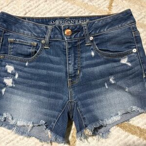 American Eagle Outfitters Distressed Blue Jean Shorts